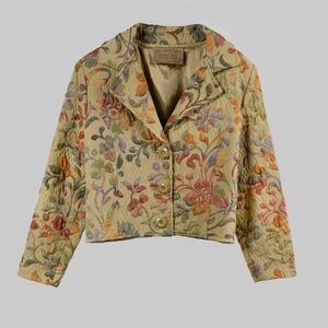 PAINTED PONY Cropped Brocade Tapestry Jacket Size S Made in USA